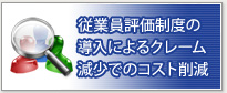 従業員評価制度の導入による
クレーム減少でのコスト削減